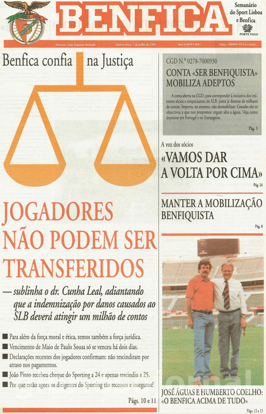 jornal o benfica 2647 1993-07-07